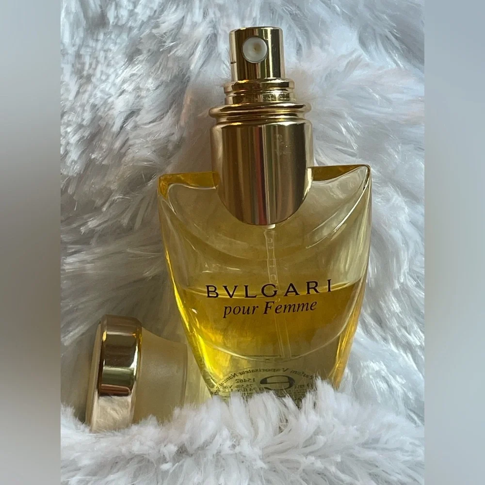 Bulgari Pour Femme Set with TWO Refills - Gold; Vintage Bottle; Gorgeous Scent!